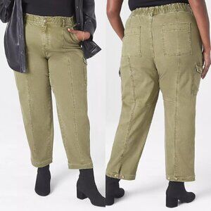 Lane Bryant Straight Leg Cargo Pant In Olive